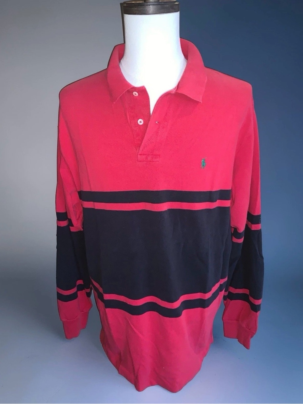 VINTAGE POLO RALPH LAUREN LONG SLEEVE RUGBY SHIRT MENS XL EXTRA LARGE EXCELLENT